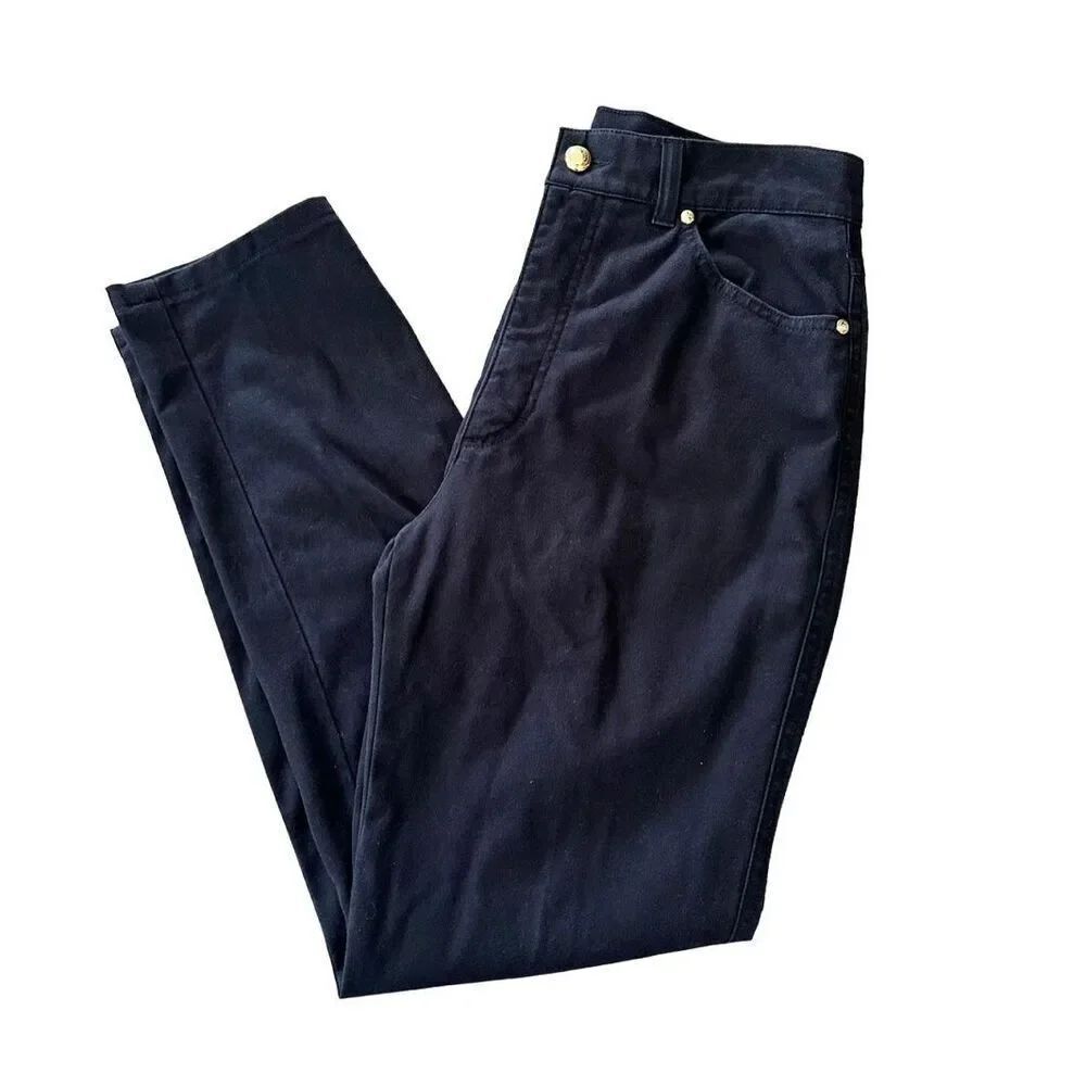 Escada Margaretha Ley black streight pants with gold hardware